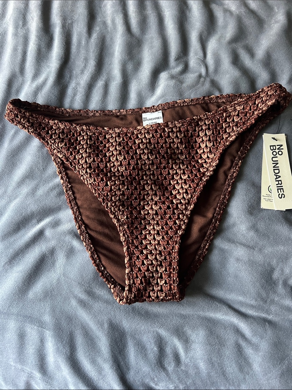 No Boundaries Brown Crochet Swim Bottoms
